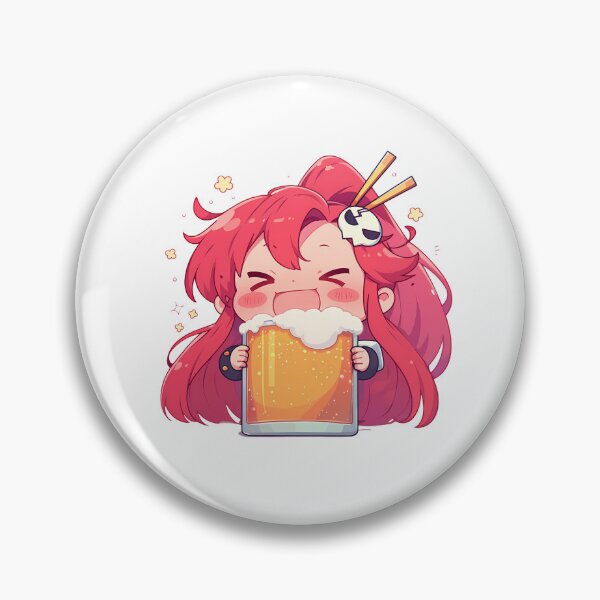 Item preview, Yoko Littner Gurren Lagann Anime Girl Chibi Kawaii Beer Cheerful Cute Celebration designed and sold by riadjamai.