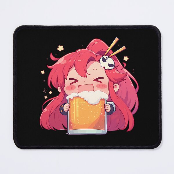 Item preview, Yoko Littner Gurren Lagann Anime Girl Chibi Kawaii Beer Cheerful Cute Celebration designed and sold by riadjamai.