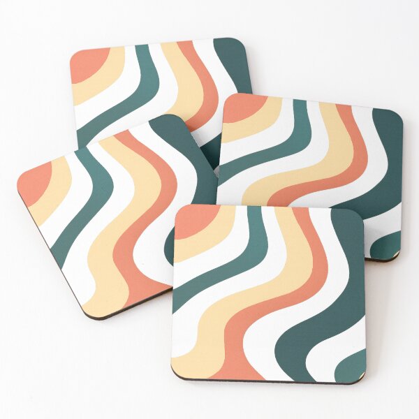 Item preview, Retro 70s Groovy Wavy Liquid Pattern Orange and Teal designed and sold by Urban-InkStudio.