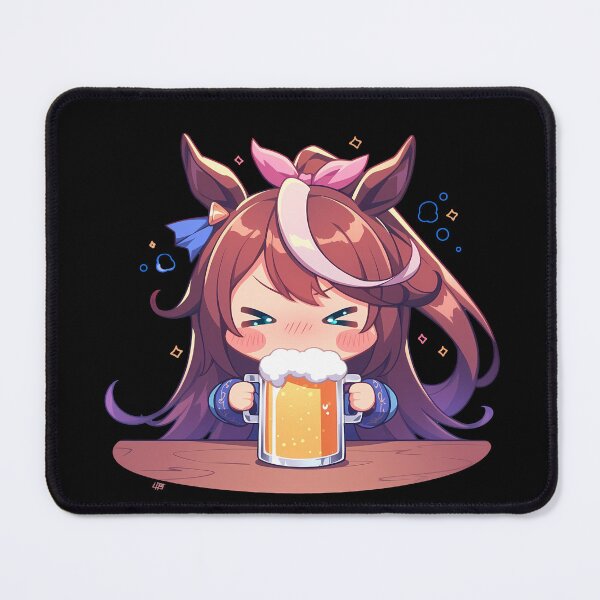 Item preview, Tokai Teio Uma Musume Anime Girl Kawaii Chibi Beer Drunk Determined Moment designed and sold by riadjamai.