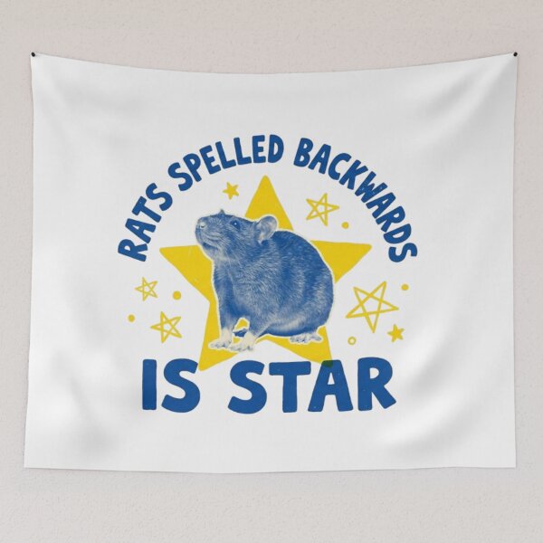 Item preview, RATS spelled backward is STAR, funny rat, funnyfits70, Humor, Funny, retro, vintages, funny quotes, animal humor, designed and sold by FunnyFits70.