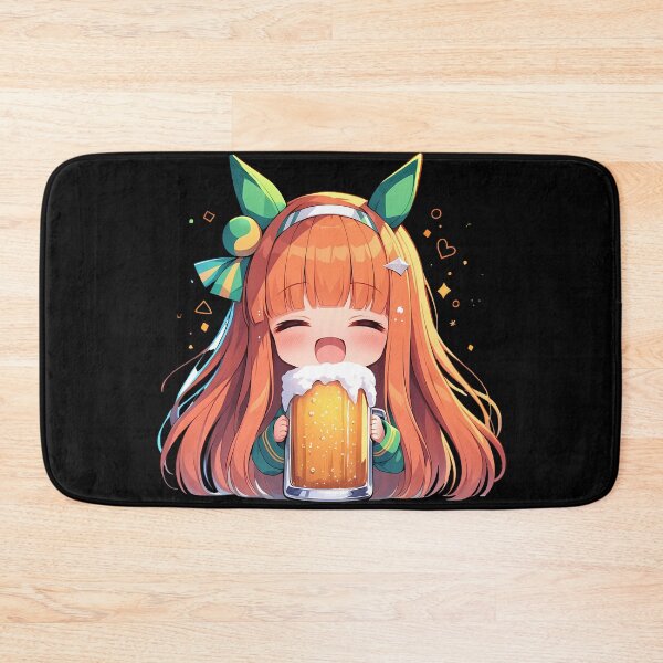 Item preview, Silence Suzuka Uma Musume Anime Girl Chibi Kawaii Beer Drunk Joyful Bright Moment designed and sold by riadjamai.