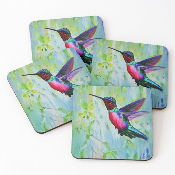 Item preview, Colorful Hummingbird Floral Painting for Nature Art Lovers designed and sold by WildStroke.