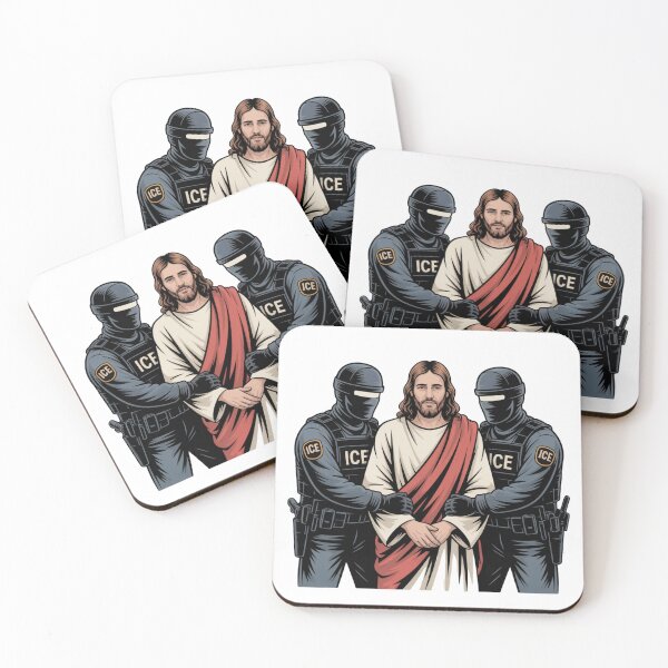 Item preview, Jesus Arrested by ICE – Abolish ICE Protest Art designed and sold by MS Pod Studio.