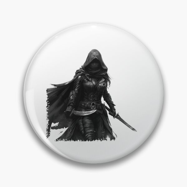 Item preview, Dark Hooded Rogue Woman – Fantasy Assassin Warrior Art designed and sold by inkoutninja.
