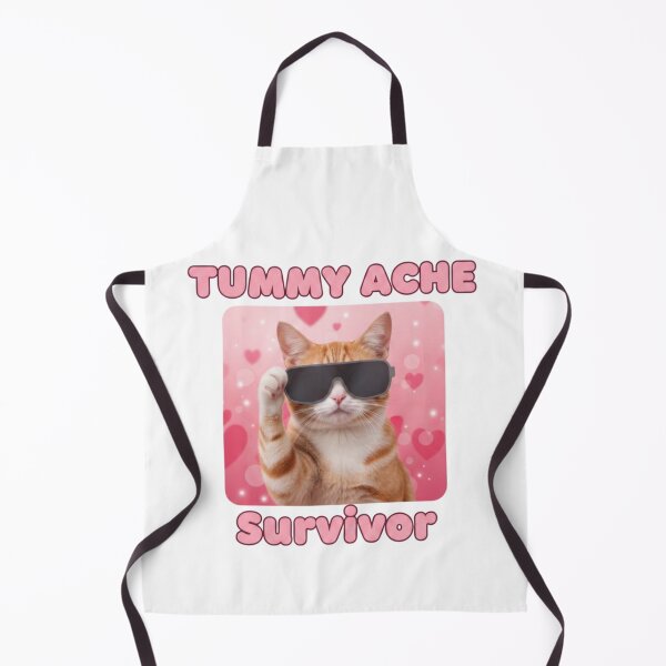 Item preview, Tummy ache survivor, cool cat, cute cat, funnyfits70, Humor, Funny, retro, vintages, funny quotes, animal humor, designed and sold by FunnyFits70.
