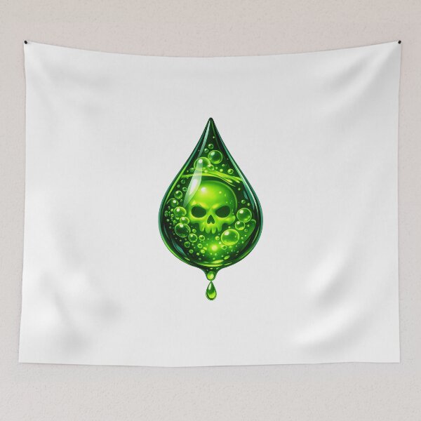 Item preview, Toxic Green Skull Drop – Glowing Poison Fantasy Art designed and sold by BTBArtwork.