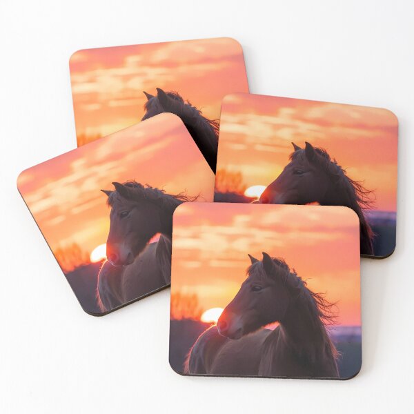 Item preview, Sunset Equine Painting Artwork (image size 7840x11680) designed and sold by Digital-Davinci.