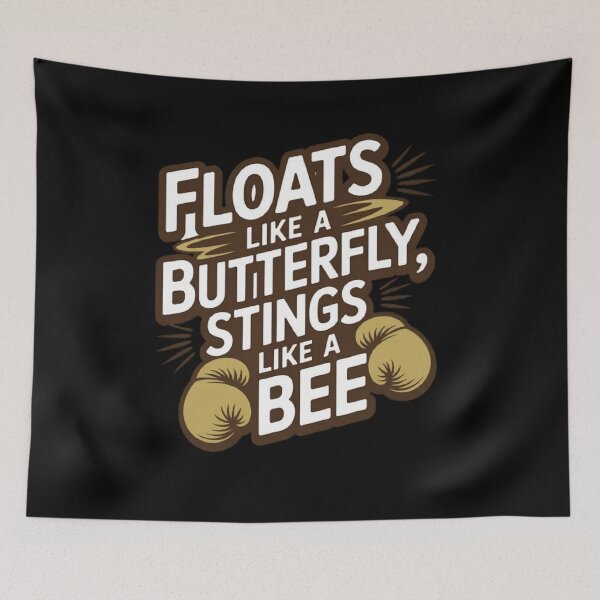 Item preview, Floats like a butterfly stings like a bee | Iconic retro motivational boxing phrase designed and sold by ALL ART .