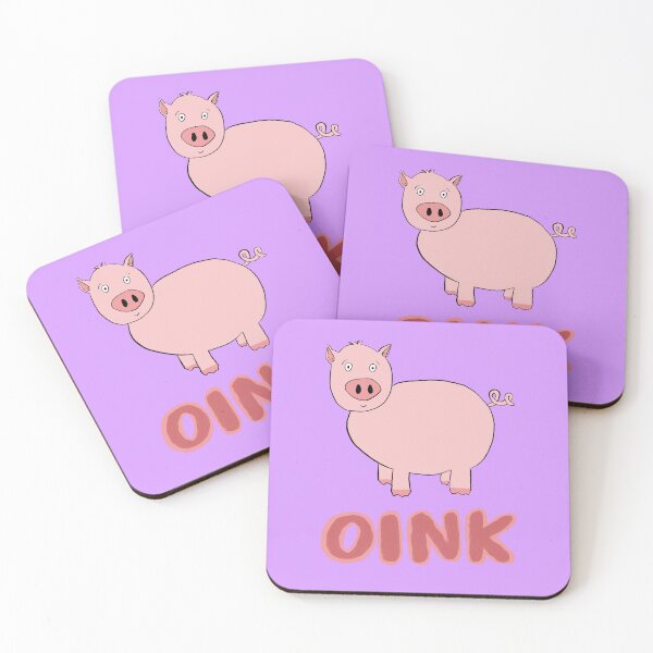 Item preview, Oink cartoon pig with pastel purple background designed and sold by skunkandpumpkin.