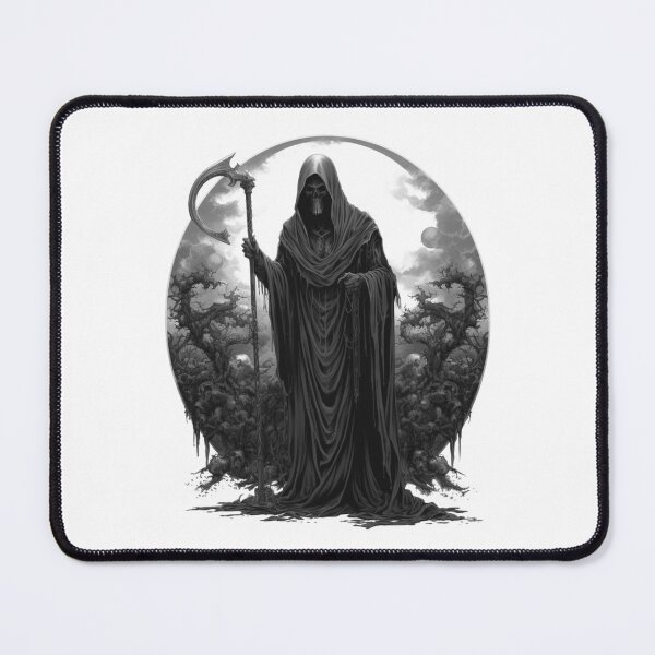 Item preview, Grim Reaper in Dark Forest – Gothic Death Illustration designed and sold by inkoutninja.