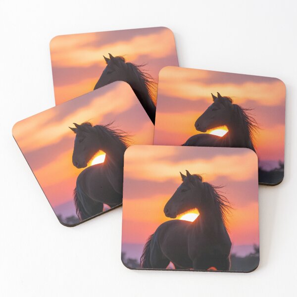 Item preview, Sunset Equine Painting Artwork (image size 7840x11680) designed and sold by Digital-Davinci.