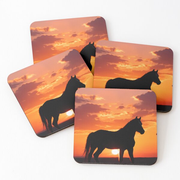 Item preview, Sunset Equine Painting Artwork (image size 7840x11680) designed and sold by Digital-Davinci.
