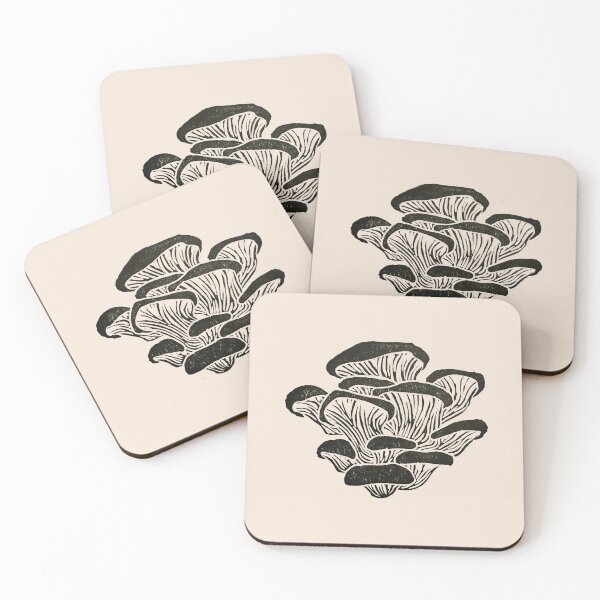 Item preview, Oyster Mushroom Block Print designed and sold by Mushroom-Lad.