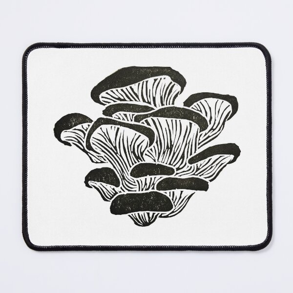 Item preview, Oyster Mushroom Block Print designed and sold by Mushroom-Lad.