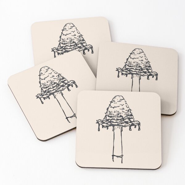 Item preview, Inky Cap Mushroom Block Print designed and sold by Mushroom-Lad.