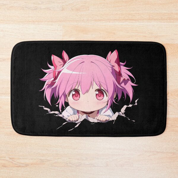 Item preview, Madoka Kaname Magia Record Anime Chibi Peeking Pink Hero Breaks Wall designed and sold by TorbenKuhano.