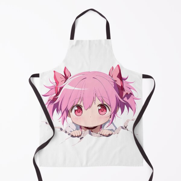 Item preview, Madoka Kaname Magia Record Anime Chibi Peeking Pink Hero Breaks Wall designed and sold by TorbenKuhano.