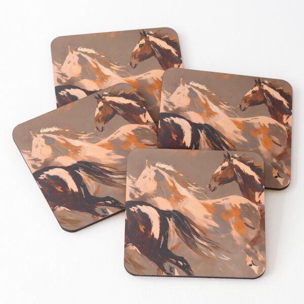 Item preview, Abstract Stylized Painting Artwork of Horses (image size 7840x11680) designed and sold by Digital-Davinci.