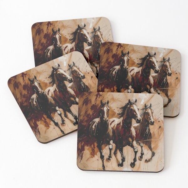 Item preview, Abstract Stylized Painting Artwork of Horses (image size 7840x11680) designed and sold by Digital-Davinci.