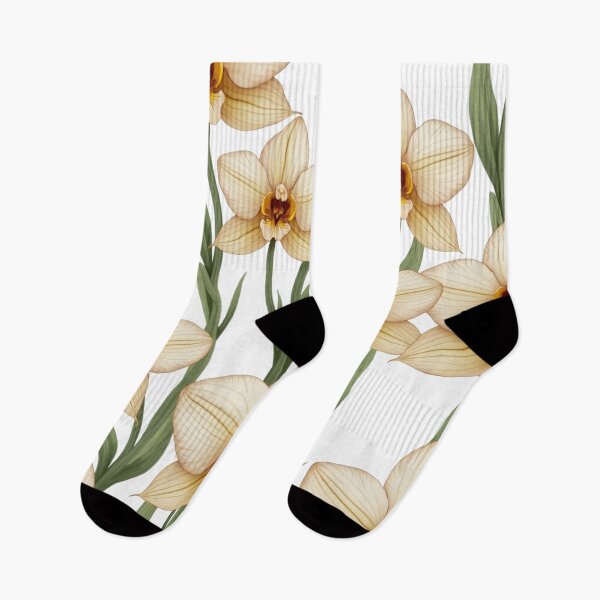 Item preview, Golden Cream Orchids – Timeless Botanical Pattern designed and sold by Dream Bloom Gallery.