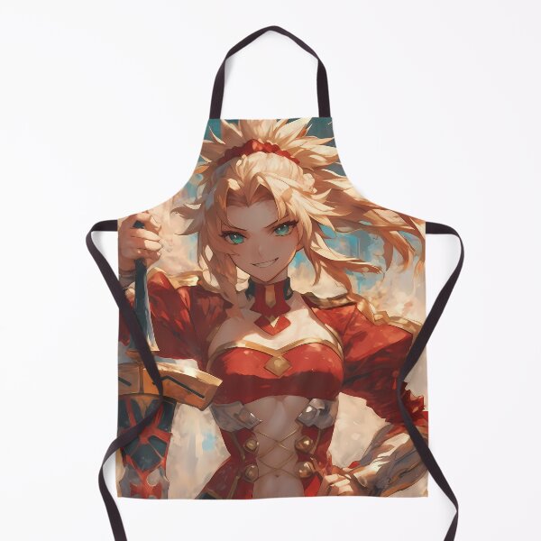 Item preview, Red Saber Mordred Fate Grand Order Anime Girl with Fiery Sword designed and sold by TorbenKuhano.