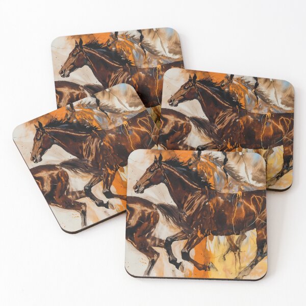 Item preview, Abstract Stylized Painting Artwork of Horses (image size 7840x11680) designed and sold by Digital-Davinci.