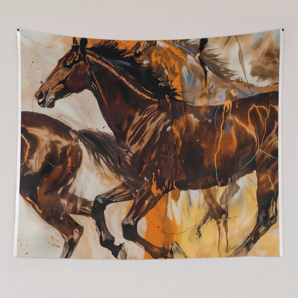 Item preview, Abstract Stylized Painting Artwork of Horses (image size 7840x11680) designed and sold by Digital-Davinci.