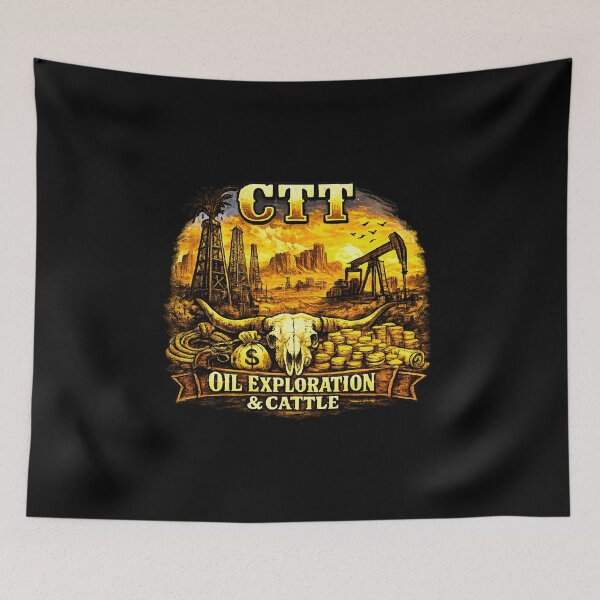 Item preview, CTT Oil Exploration & Cattle – West Texas Oil Boomtown Ranch & Rig Design designed and sold by Sun Sand & Sea Art.
