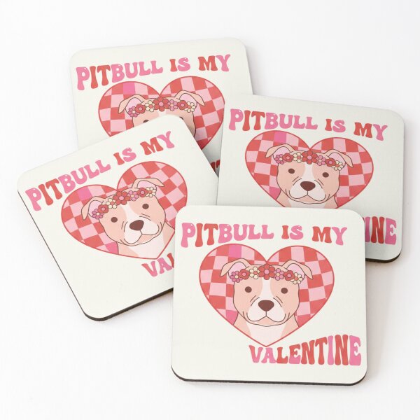 Item preview, Pitbull Is My Valentine - Retro Checkered Pittie Dog Mom Art designed and sold by Nordic Echo.