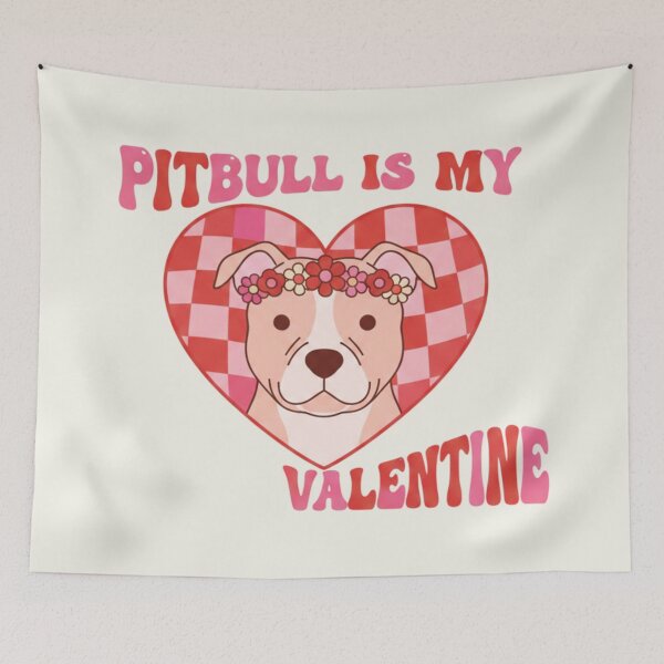 Item preview, Pitbull Is My Valentine - Retro Checkered Pittie Dog Mom Art designed and sold by Nordic Echo.
