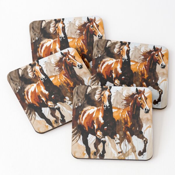 Item preview, Abstract Stylized Painting Artwork of Horses (image size 7840x11680) designed and sold by Digital-Davinci.