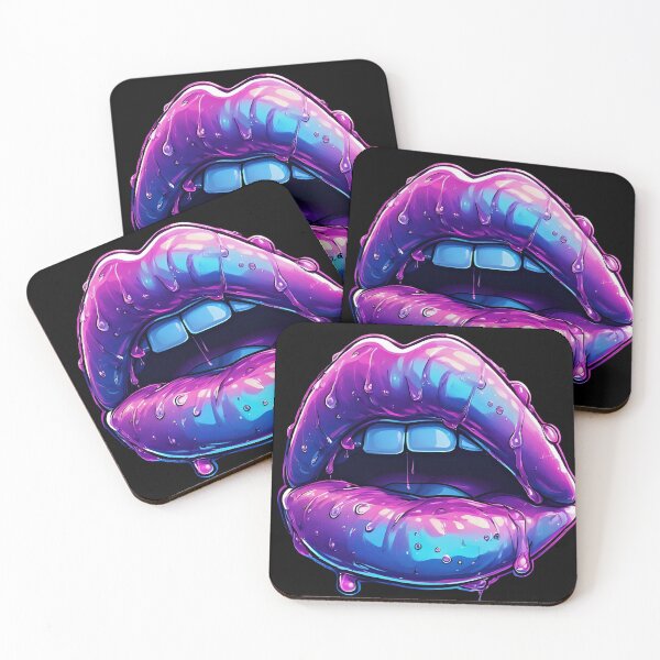 Item preview, Dripping Lips – Modern Neon Aesthetic designed and sold by Neer arts.