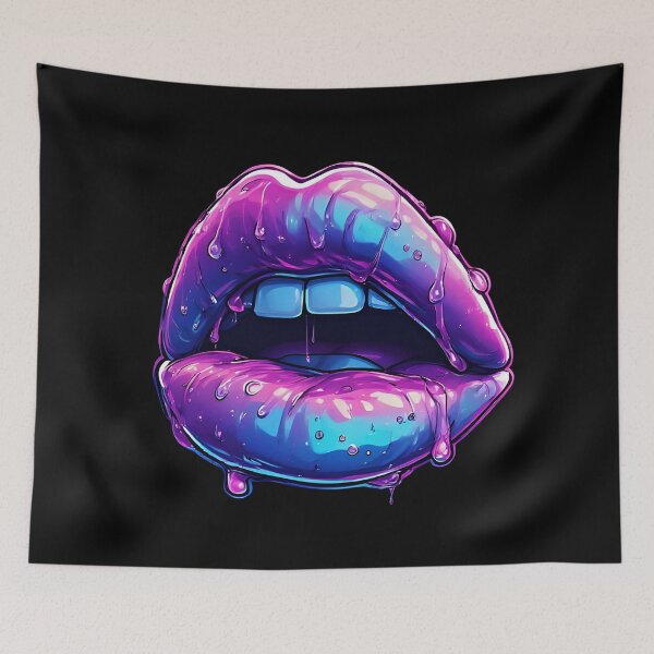 Item preview, Dripping Lips – Modern Neon Aesthetic designed and sold by Neer arts.