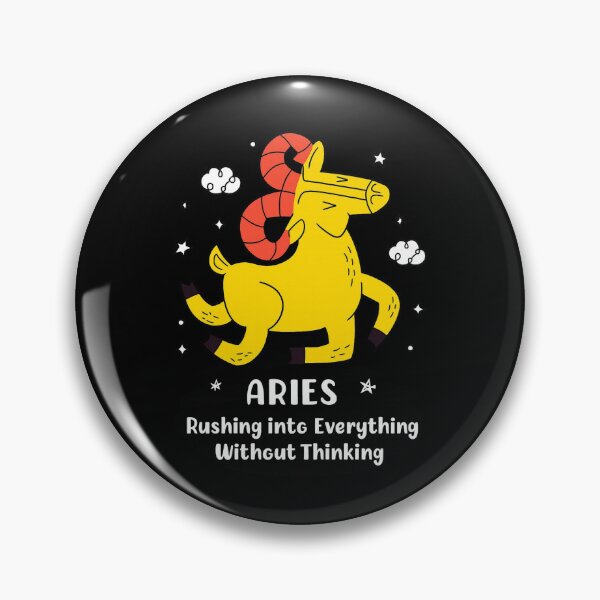 Item preview, Funny Aries Zodiac Cartoon – Rushing Into Everything Quote designed and sold by PowerSSales.