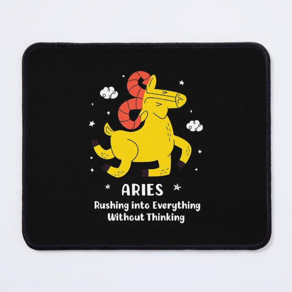 Item preview, Funny Aries Zodiac Cartoon – Rushing Into Everything Quote designed and sold by PowerSSales.