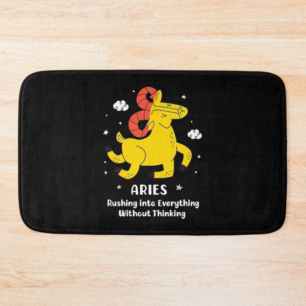 Item preview, Funny Aries Zodiac Cartoon – Rushing Into Everything Quote designed and sold by PowerSSales.