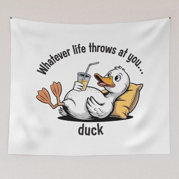 Item preview, "Whatever life throws at you, duck" funny pun t-shirt designed and sold by ArthousePromos.