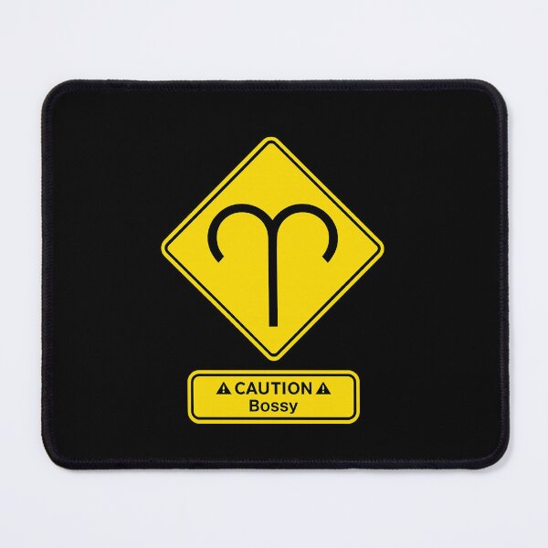 Item preview, Aries Warning Sign – Bossy Personality Astrology Humor designed and sold by PowerSSales.