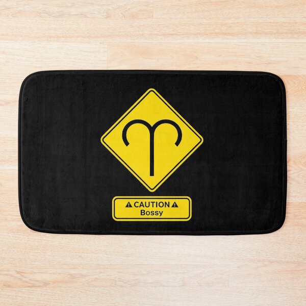 Item preview, Aries Warning Sign – Bossy Personality Astrology Humor designed and sold by PowerSSales.