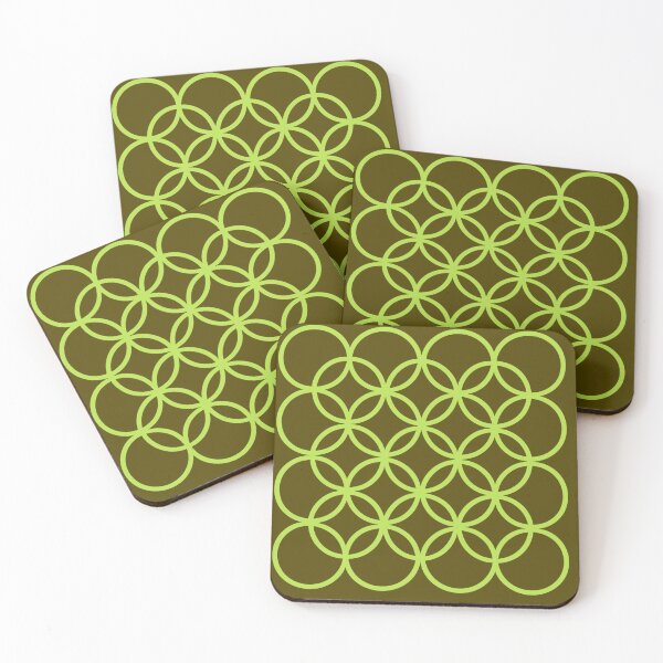 Item preview, Modern Lime Green Interlocking Circles Geometric Pattern designed and sold by Urban-InkStudio.
