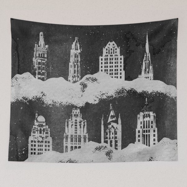 Item preview, Chicago Skyscrapers Rise Above the Fog designed and sold by Irene Estelle.