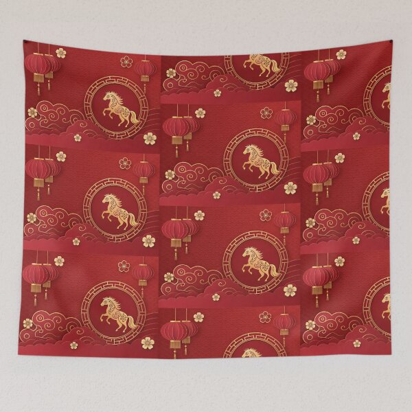 Item preview, Golden Horse Chinese New Year - Elegant Paper Cut Art designed and sold by Jirada.
