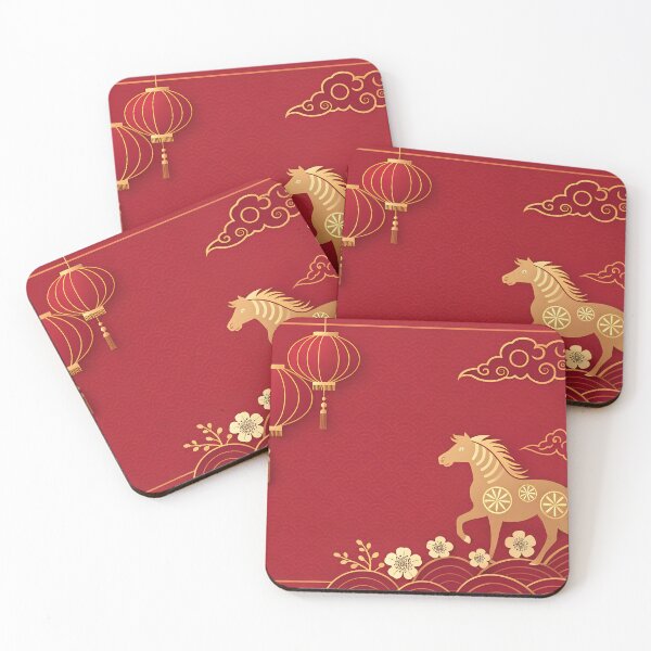 Item preview, Year of the Horse Chinese New Year Paper Cut Frame designed and sold by Jirada.