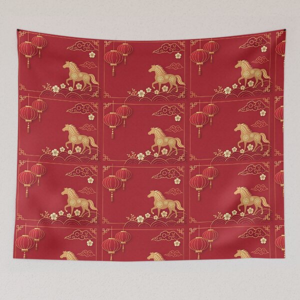 Item preview, Year of the Horse Chinese New Year Paper Cut Frame designed and sold by Jirada.