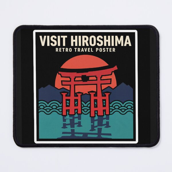 Item preview, Visit Hiroshima – Itsukushima Floating Torii Gate | Retro Japan Travel Poster Sticker designed and sold by RetroJapanCo.