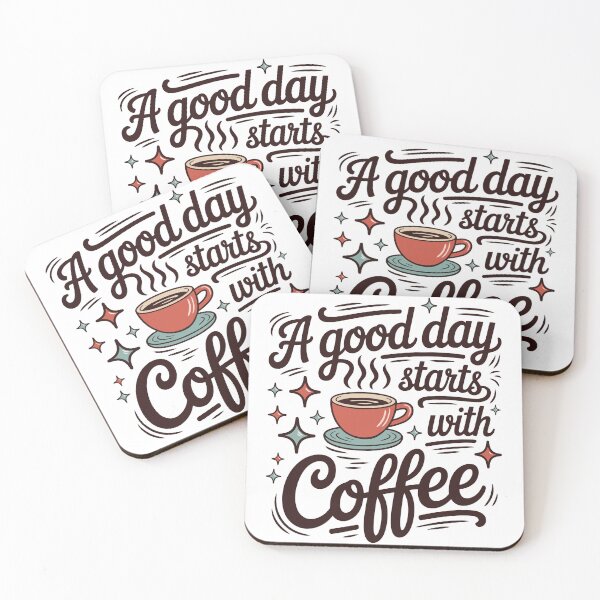 Item preview, A Good Day Starts With Coffee – Cute Morning Coffee Quote Design designed and sold by Lulunza.