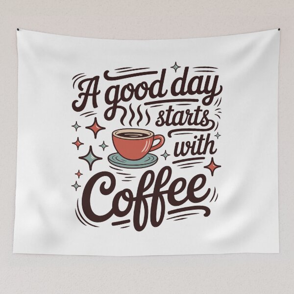 Item preview, A Good Day Starts With Coffee – Cute Morning Coffee Quote Design designed and sold by Lulunza.