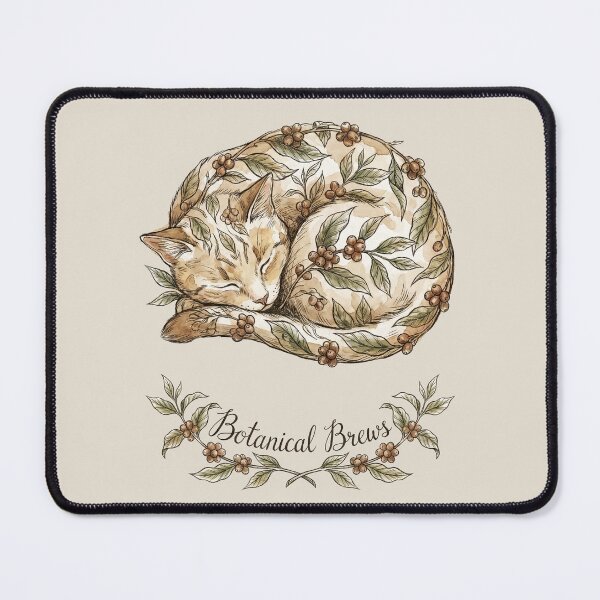 Item preview, Botanical Brews Sleeping Cat designed and sold by Born to Flow.