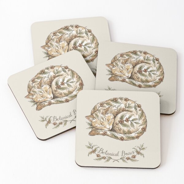 Item preview, Botanical Brews Sleeping Cat designed and sold by Born to Flow.